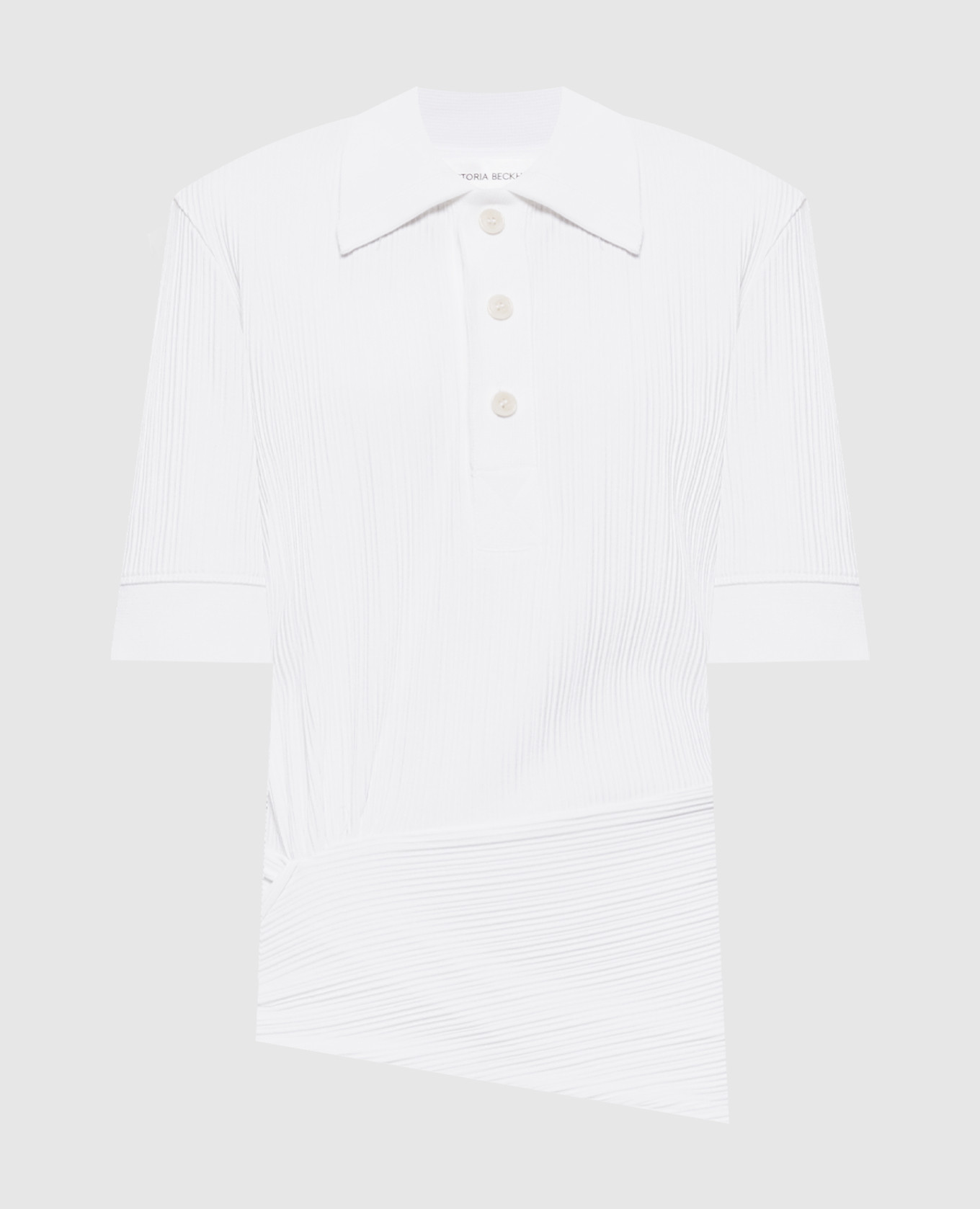 White ribbed Twist polo with monogram Victoria Beckham