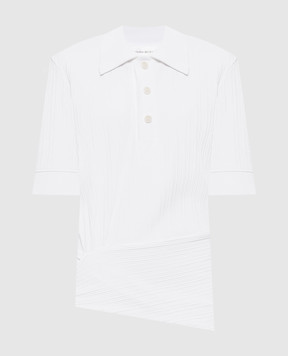 Victoria Beckham White ribbed Twist polo with monogram 1126JTP006969A