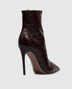Paris Texas Burgundy leather ankle boots VERA with crocodile embossed pattern PX2072XCOCO
