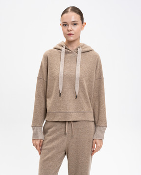 MooRER Brown DAMLA cashmere hoodie DAMLAJDB