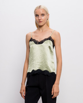 Twinset Green top with lace 262TP2112