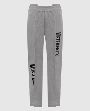 Vetements Grey sweatpants with logo print WE76SP507G