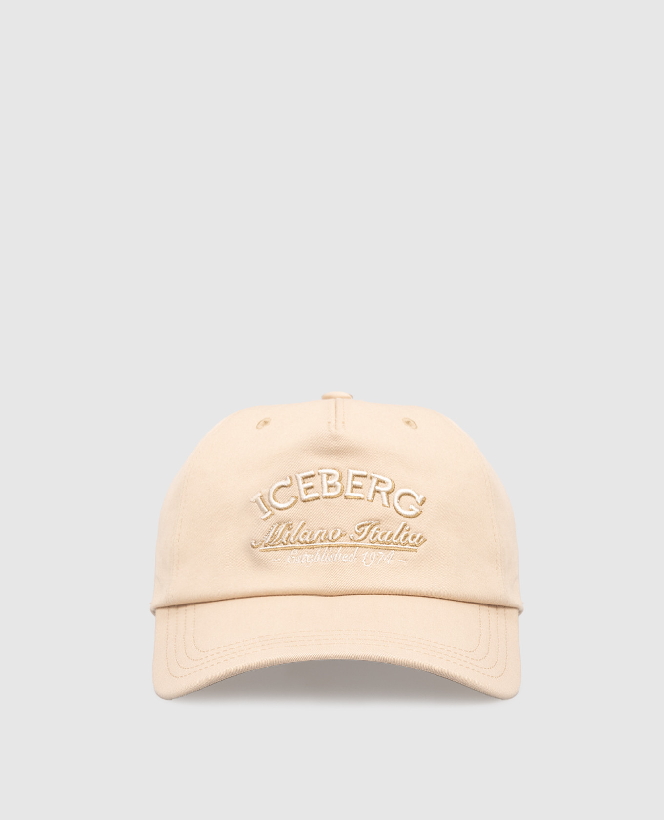 

Beige cap with textured logo embroidery Iceberg