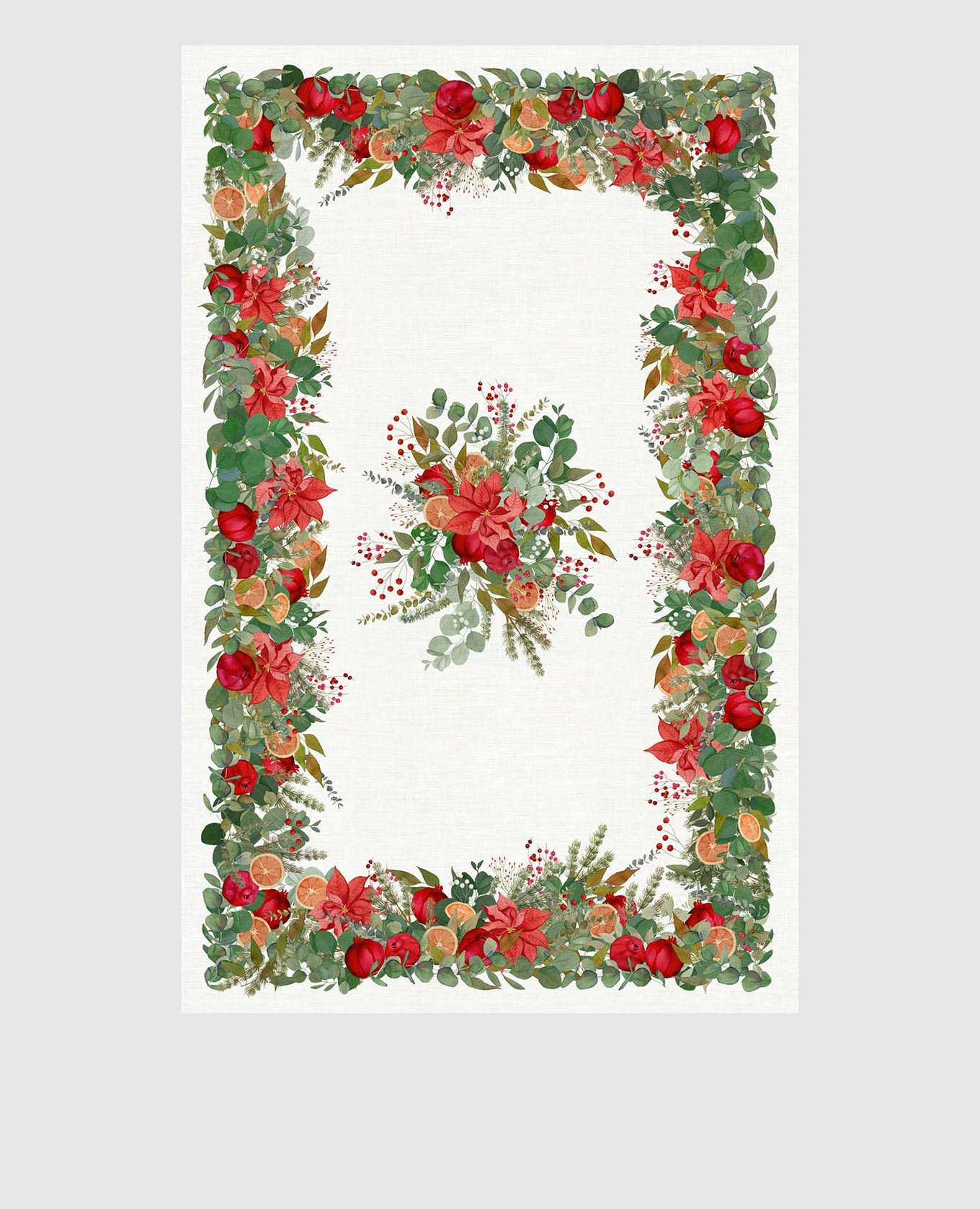 

GARLAND GLEE linen tablecloth TESSITURA TOSCANA TELERIE, White