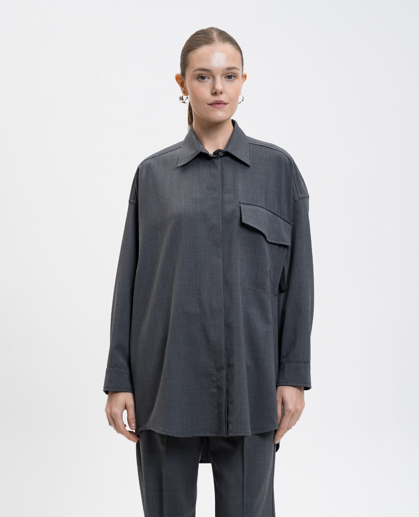 

CALENDE gray shirt with wool Max & Co, Grey