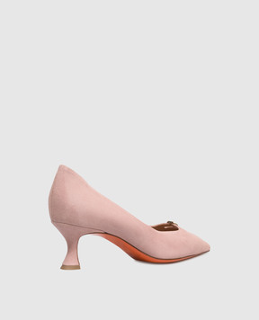 Santoni Pink suede shoes with buckle WDIS71917HA2NHZW
