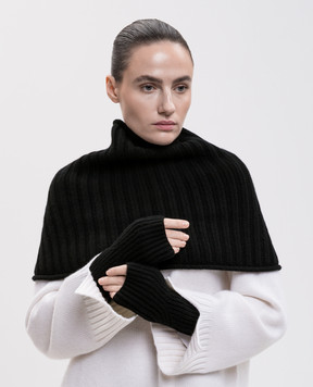 Allude Black ribbed cashmere buff 26511124