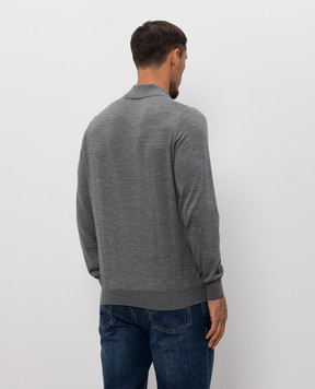 Brunello Cucinelli Gray cashmere and wool polo shirt M2400295