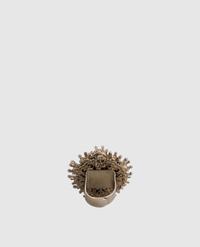 CelesteG Gold heart-shaped ring with beads 1180