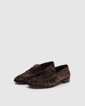 Saint Laurent Brown suede loafers CASSANDRE 8394712W5AC