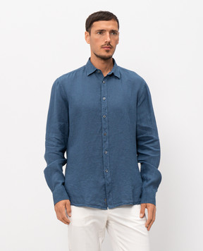 Canali Blue linen shirt GM02128CSL7077