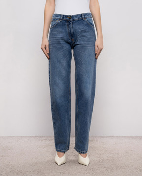 Magda Butrym Blue jeans with logo patch DENIM15PANTS152426
