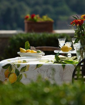 TESSITURA TOSCANA TELERIE White tablecloth LIMONCELLO NT190011020067