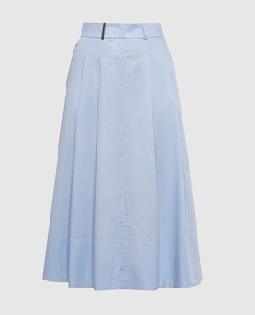 Peserico Blue midi skirt with patch A0558101979