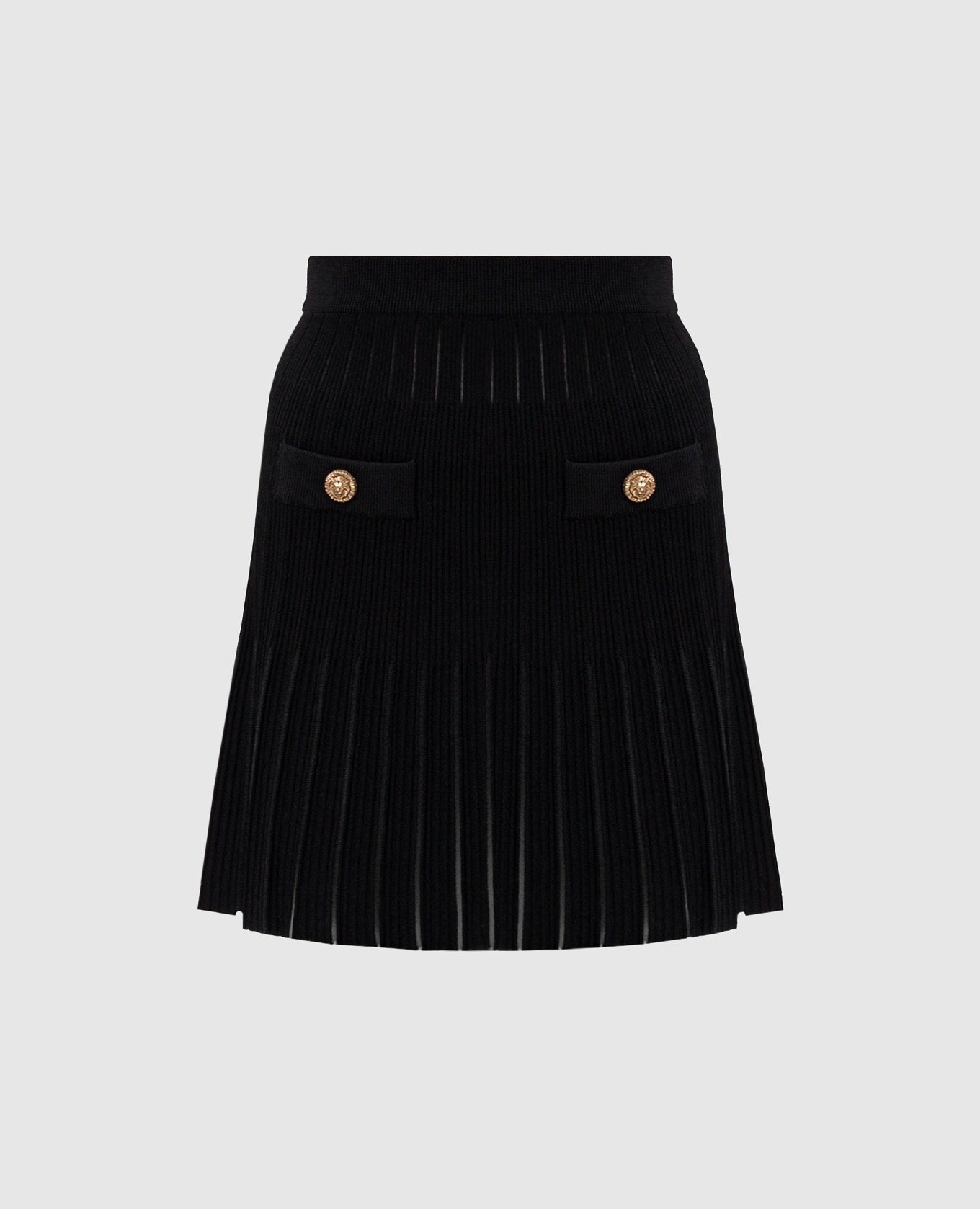 Black skirt with woven stripe pattern