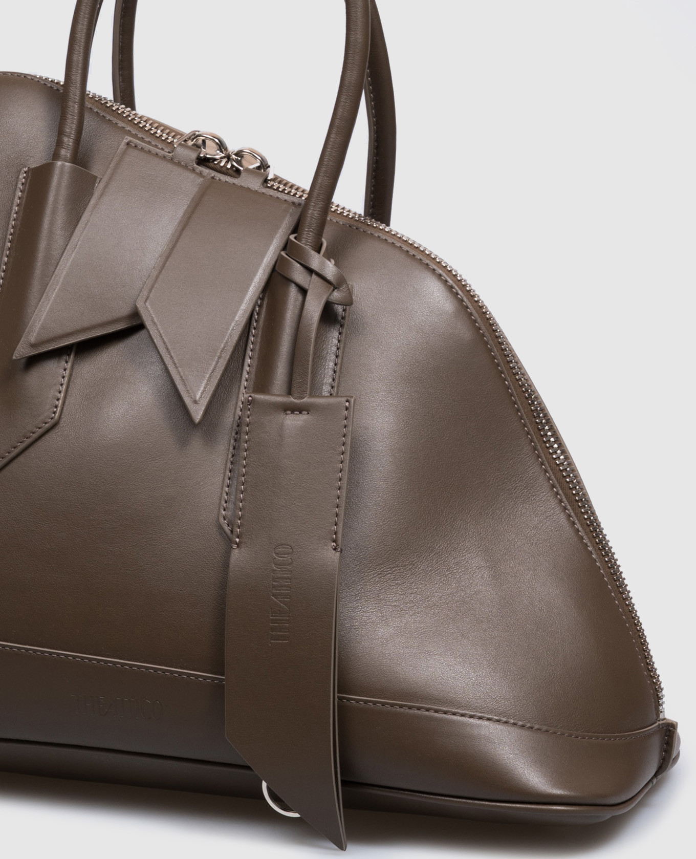 Brown leather tote bag The Attico 4