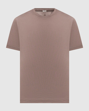 CAPOBIANCO Brown T-shirt with logo patch 20M660MK00