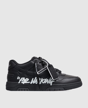 Off-White Out Of Office "For Walking" black leather sneakers M189C9L01A