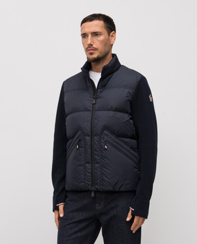 Moncler Grenoble Blue combination jacket with emblem patch K20978G0001480093