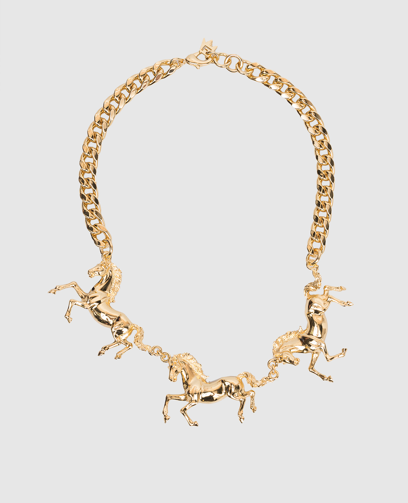 

Gold necklace with Horses pendants Reco, Golden