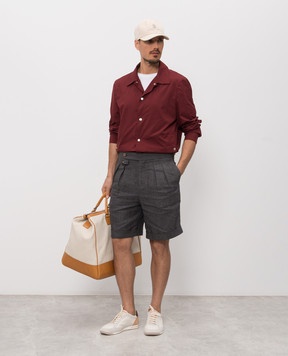 Brunello Cucinelli Gray linen Bermuda shorts MH248U0040