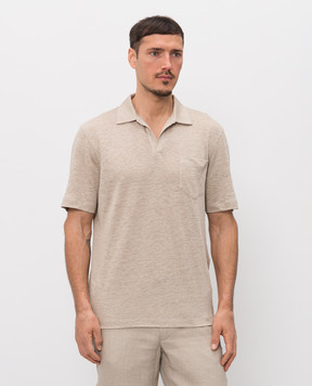 Sease Beige hemp polo shirt TP030TJ267