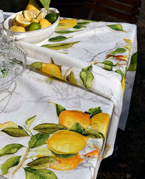TESSITURA TOSCANA TELERIE LIMONCELLO linen tablecloth NT190010020067