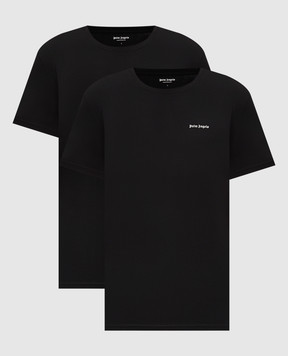Palm Angels Set of black T-shirts with contrasting logo PLA1UMBTS01BI