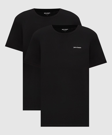 Set zwarte T-shirts met contrasterend logo