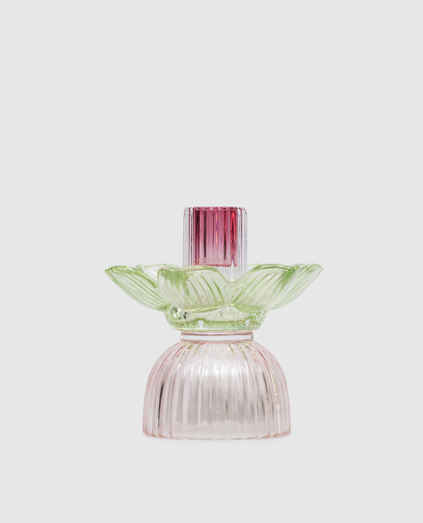 

Flower-shaped glass candlestick EDG, Pink