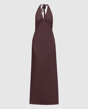 Faithfull Brown Rosa dress with open back FF4572PCP