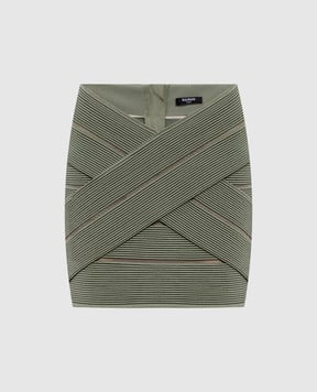 Balmain Green mini skirt GF0LBB48KJ75