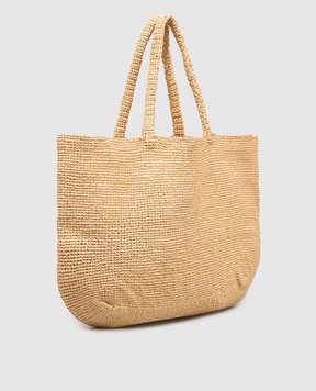 Off-White Jitney Beige Woven Tote Bag OWNA23CC99FAB001