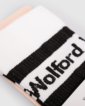 Wolford White socks with logo pattern 45046