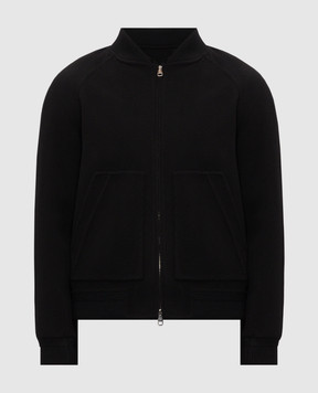 Brett Johnson Black wool and cashmere bomber jacket FW26D14LP598NOI