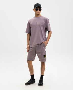 Stone Island Purple T-shirt with brand patch L1S152100001S0340