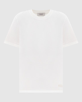 Agnona White T-shirt with logo embroidery TT1105LY2050