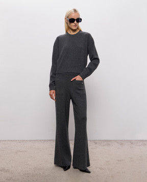 Victoria Beckham Luna dark grey wool and cashmere jumper 1426KJU007701A