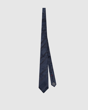 Brunello Cucinelli Blue striped silk tie MY8610018