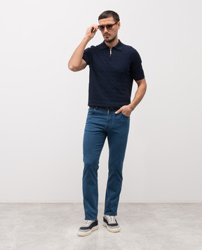Stefano Ricci Blue jeans with logo patch MFT61B2010T249BL