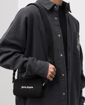 Palm Angels Black bag with contrasting logo embroidery PMNQ011S24FAB001