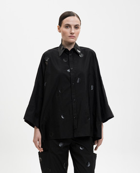 Y`S Yamamoto Black polka dot shirt YQB05025