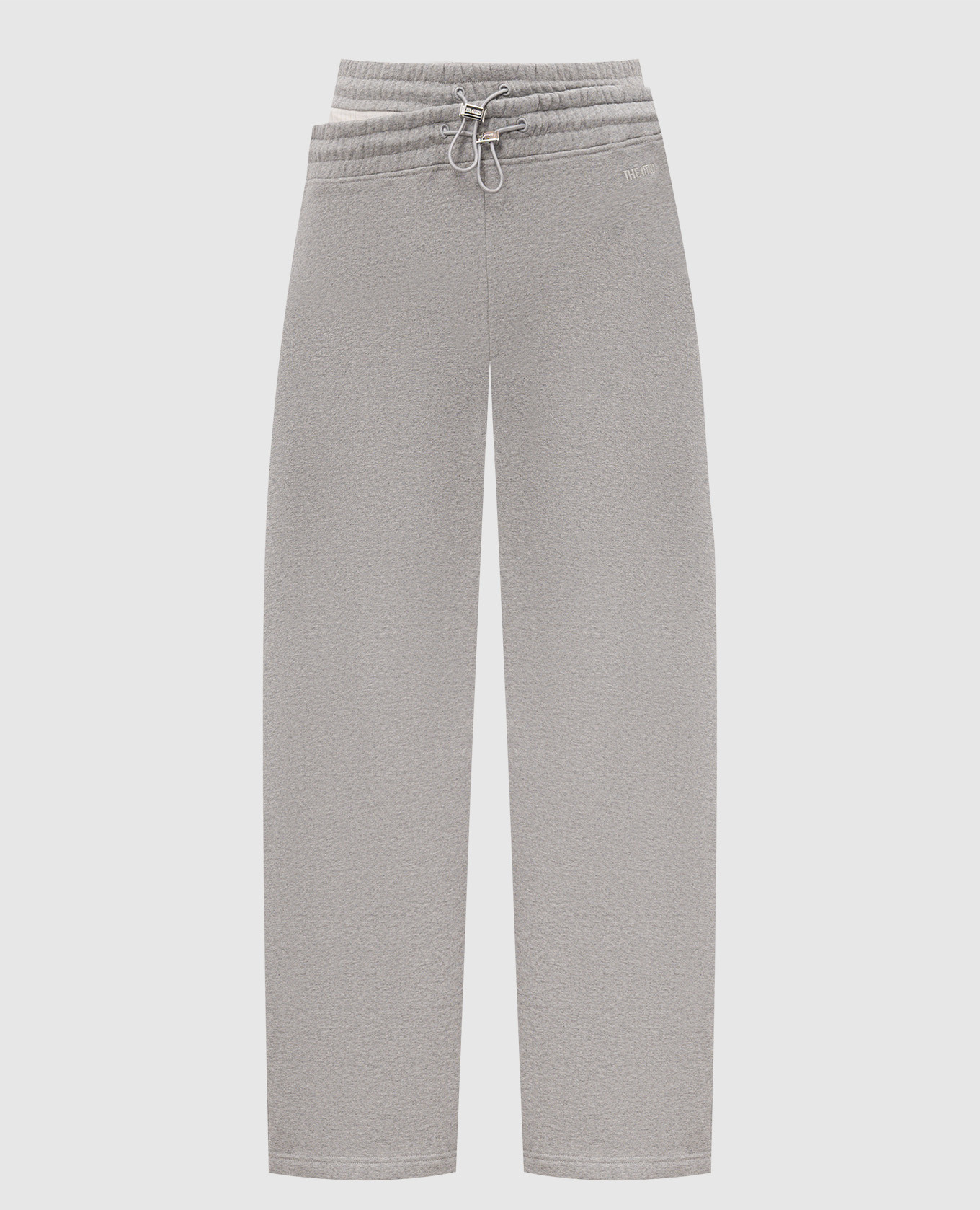 Grey insulated double-layer track pants