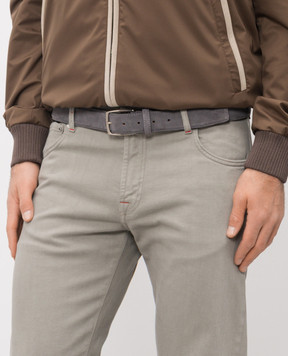 ISAIA Gray suede belt FB0047PLF04