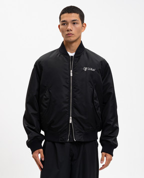 Off-White Black bomber jacket with logo 44MEH05EC9F002