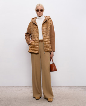 Herno Brown hooded combination jacket MP000156D72098