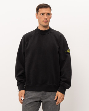 Stone Island Black sweatshirt with logo patch L2S156100053S0458