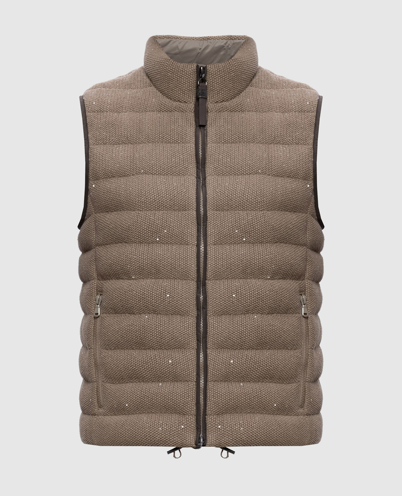 

Brown down vest with sequins Brunello Cucinelli
