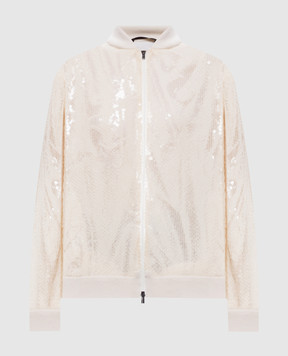 Peserico Ivory sequin bomber jacket E2163001760