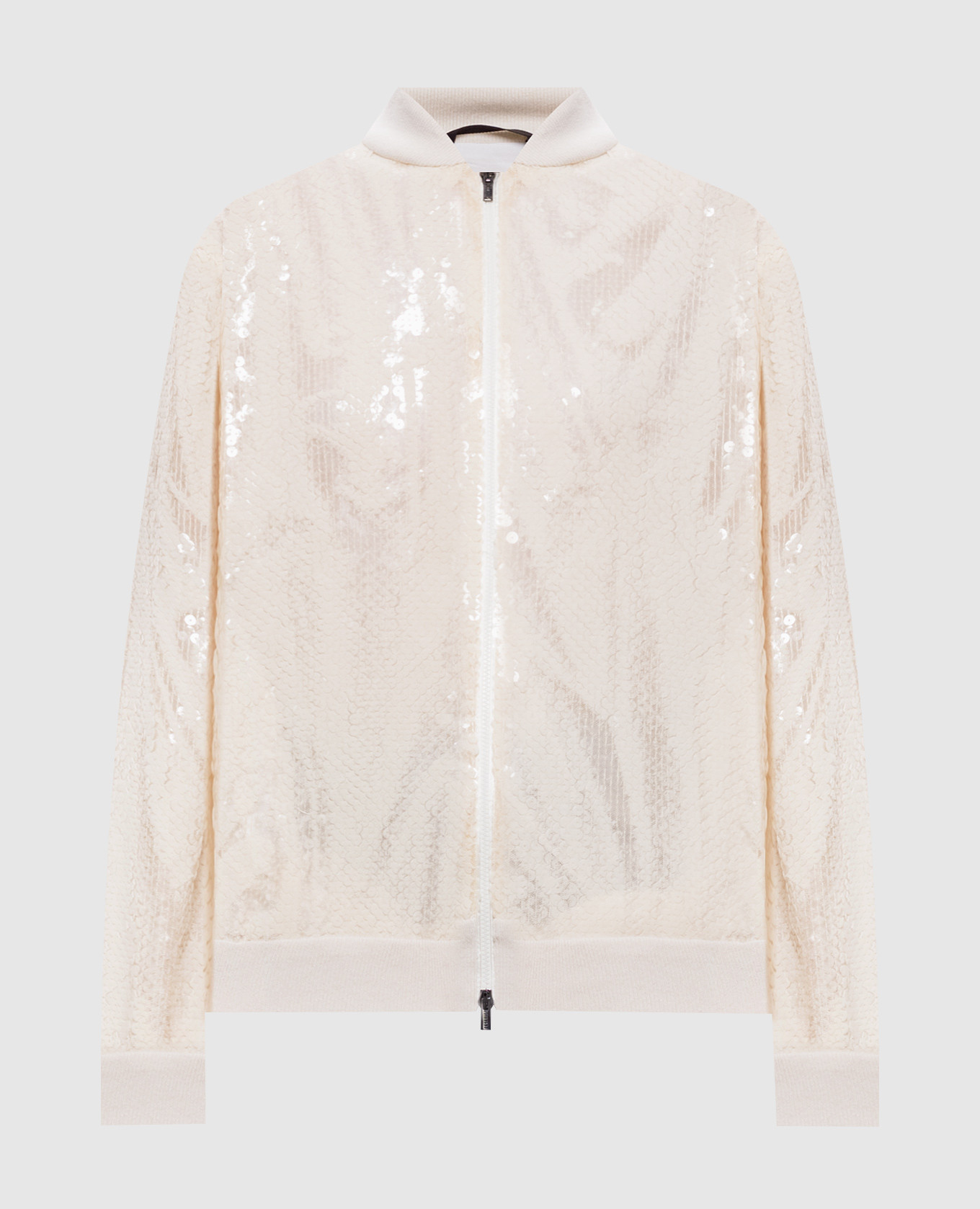 Ivory sequin bomber jacket Peserico